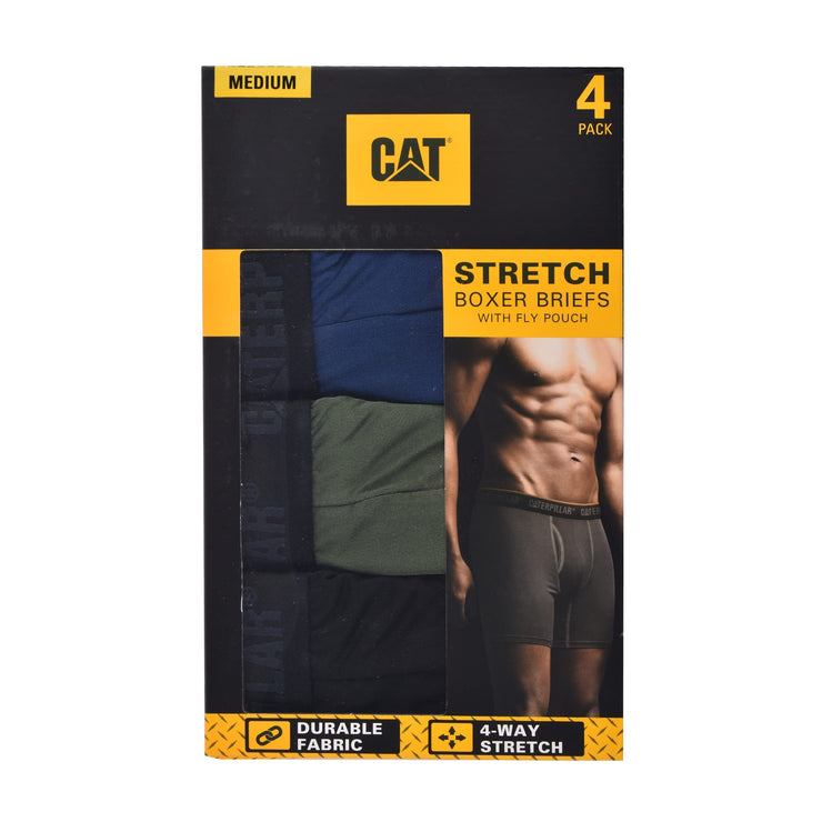 Caterpillar Men's 4-Pack Comfort Core Boxer Briefs, Green, Large