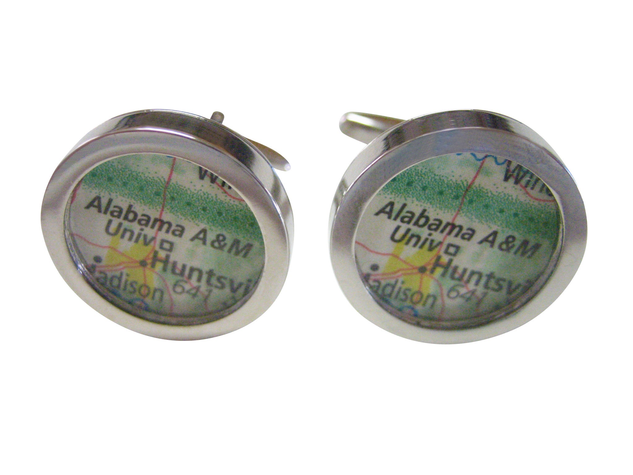 Alabama A and M University Map Cufflinks