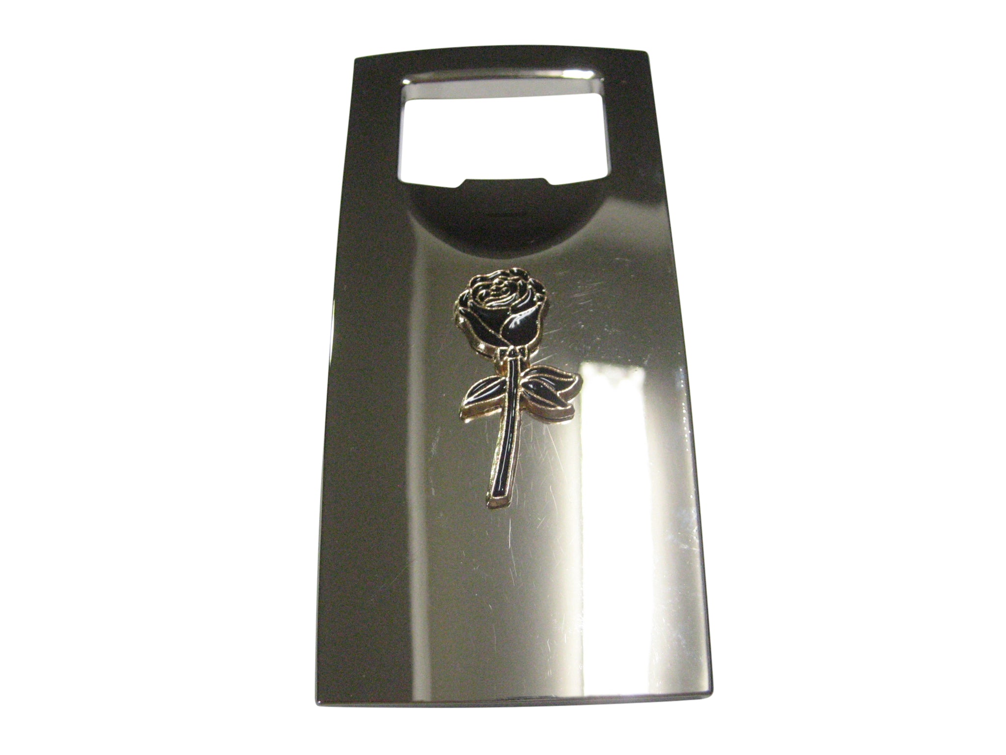 Black Rose Flower Bottle Opener