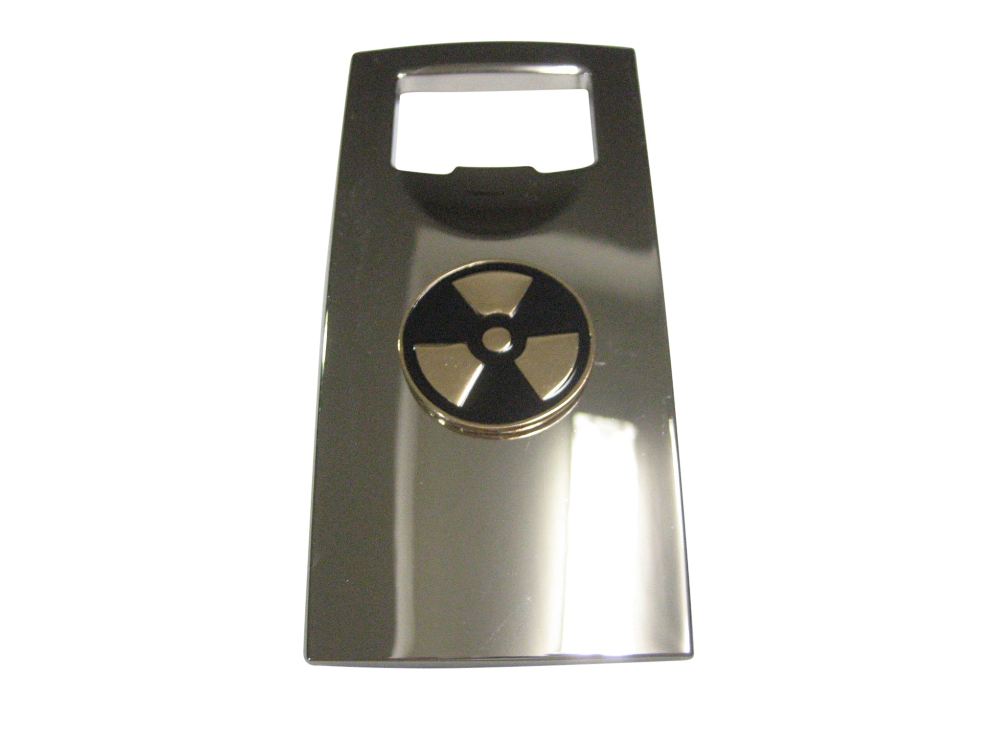 Black and Gold Toned Radioactive Symbol Bottle Opener