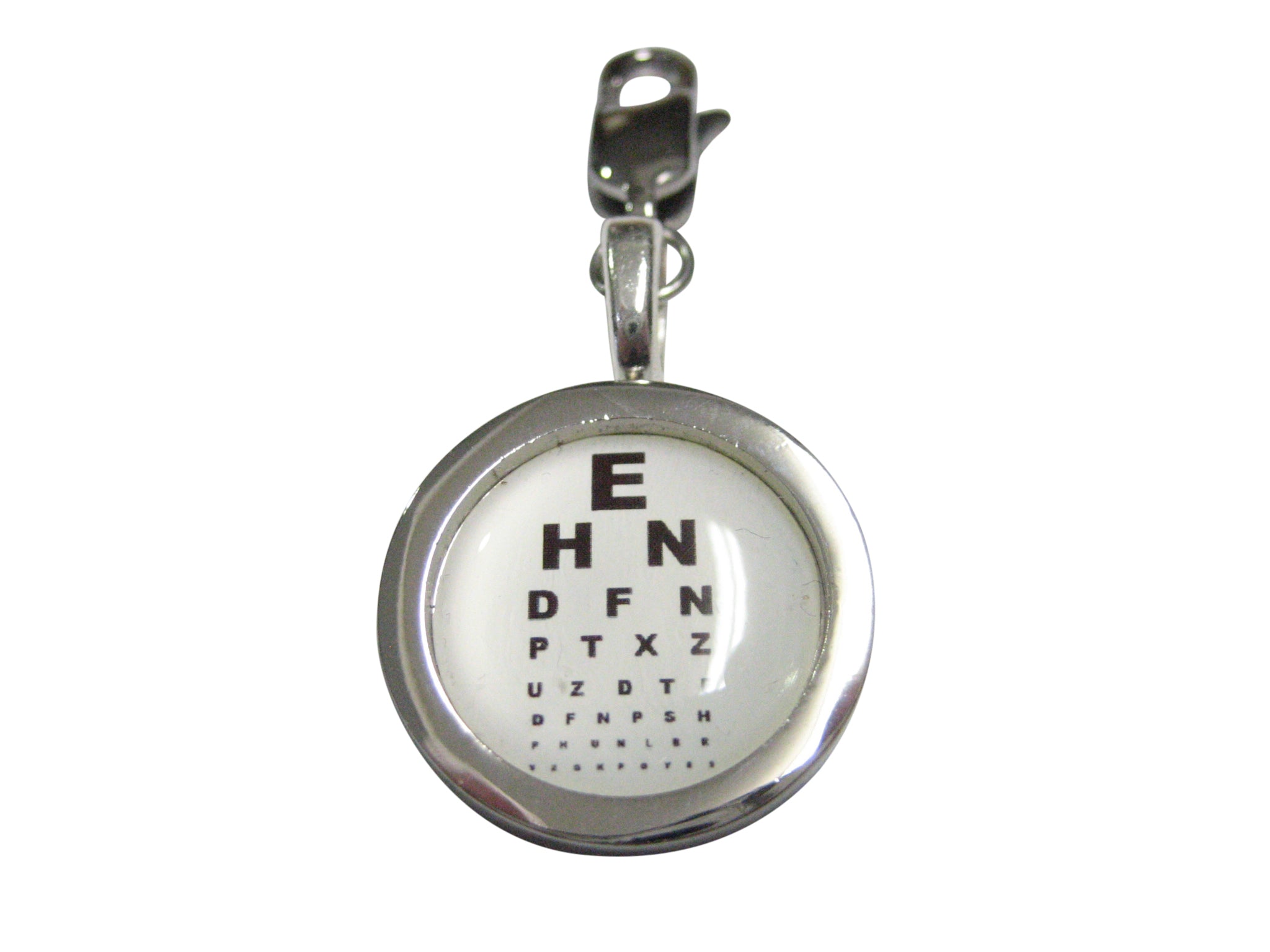 Bordered Round Optometrist Board Design Pendant Zipper Pull Charm