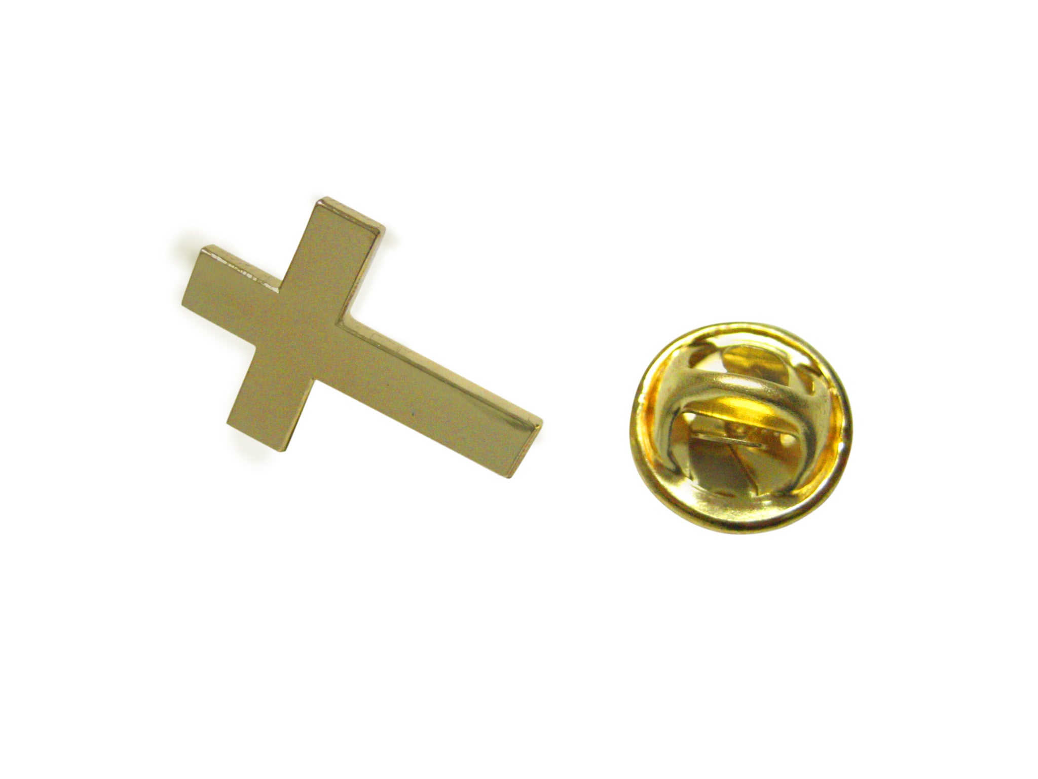 Gold Toned Religious Cross Lapel Pin Kiola Designs