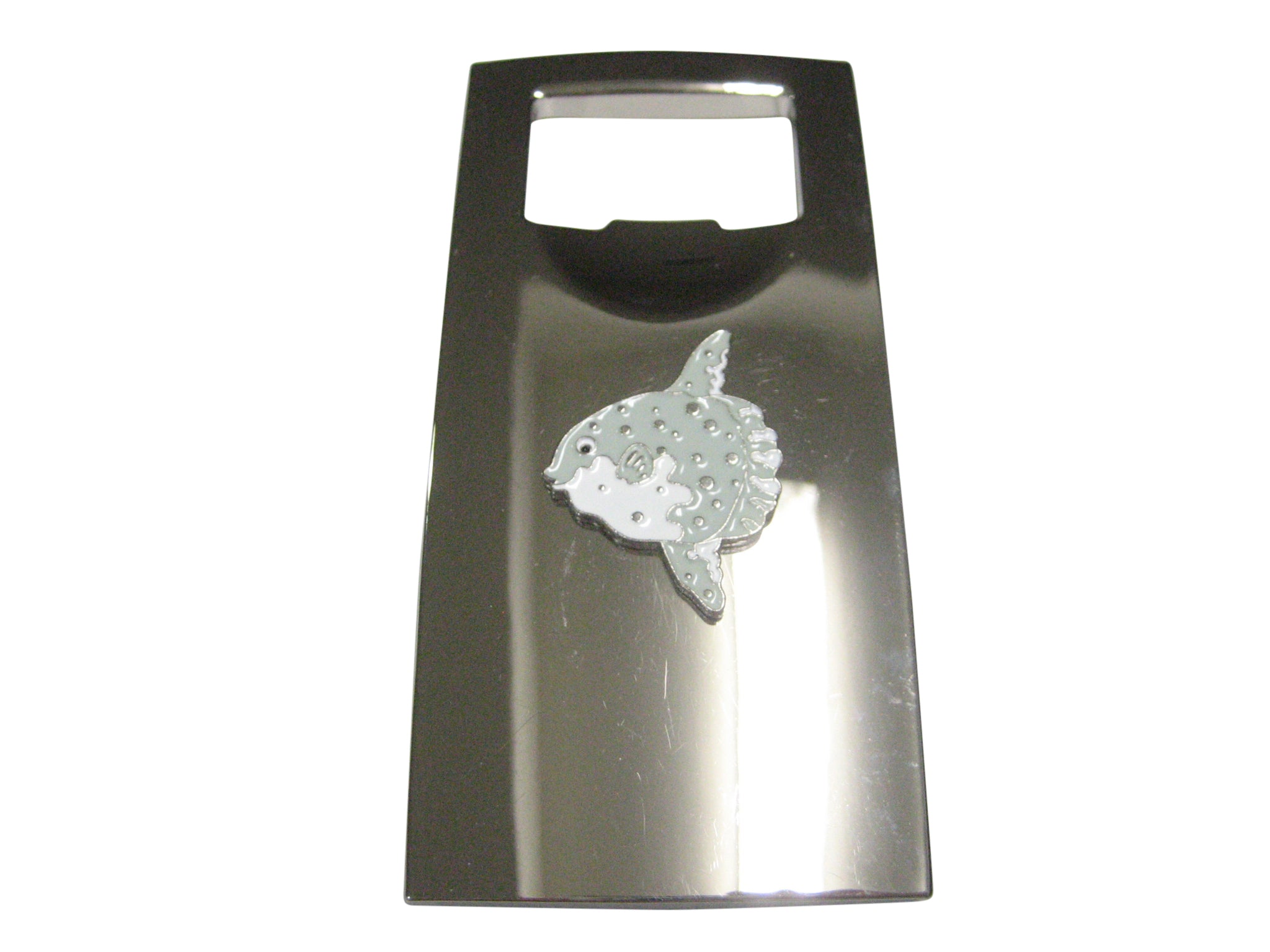 Grey Toned Ocean Sunfish Mola Bony Fish Bottle Opener