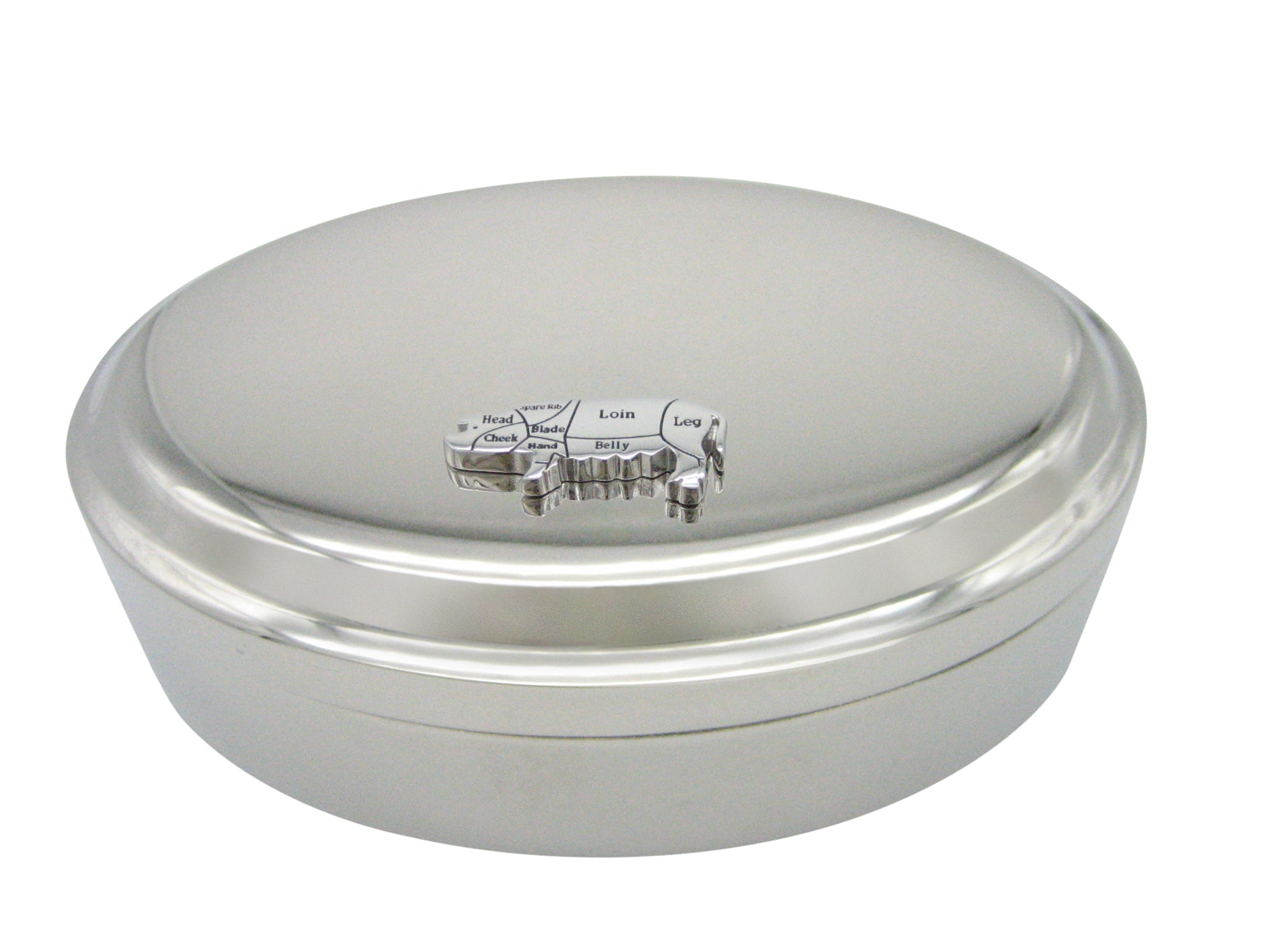 Pork Butchers Cut Oval Trinket Jewelry Box