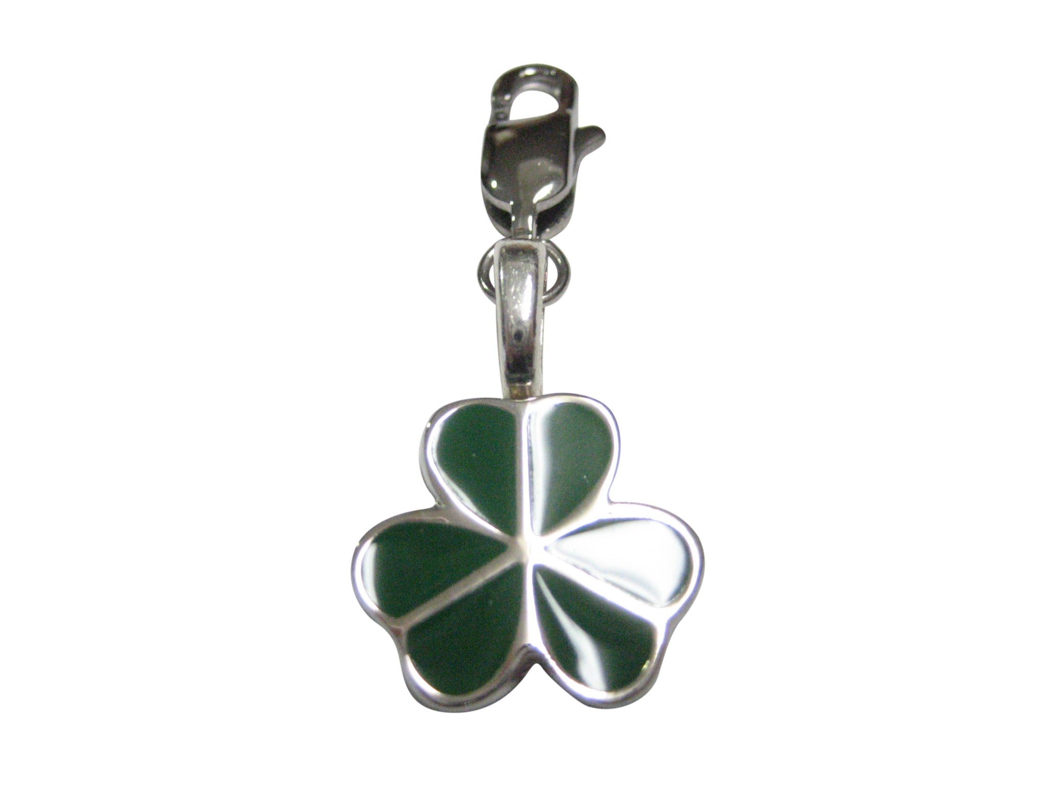 Shamrock Green Clover Pendant Zipper Pull Charm