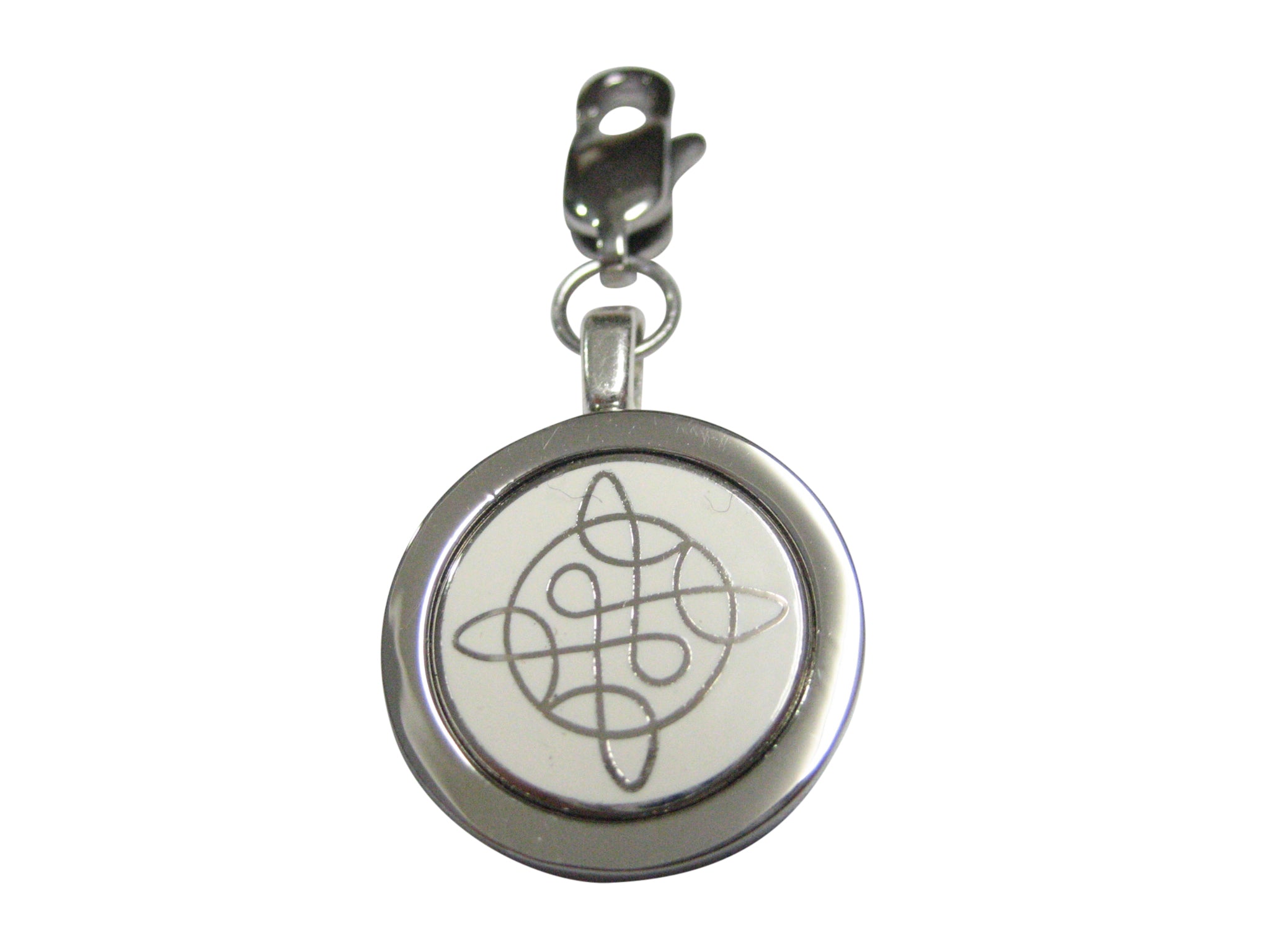 Silver Toned Celtic Knot Design Pendant Zipper Pull Charm