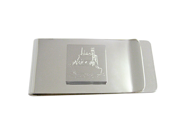 Silver Toned Etched Ship Money Clip - Kiola Designs