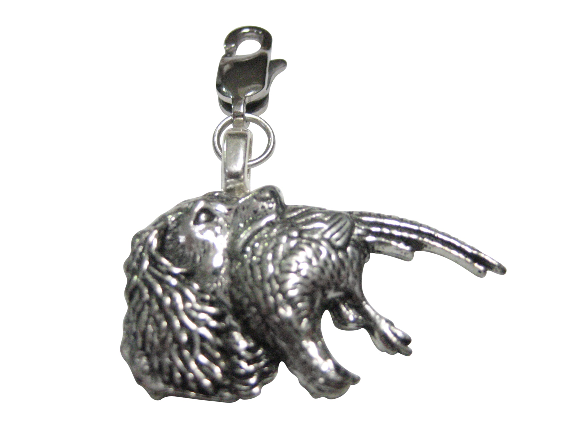 Spaniel Dog with Pheasant Bird Pendant Zipper Pull Charm