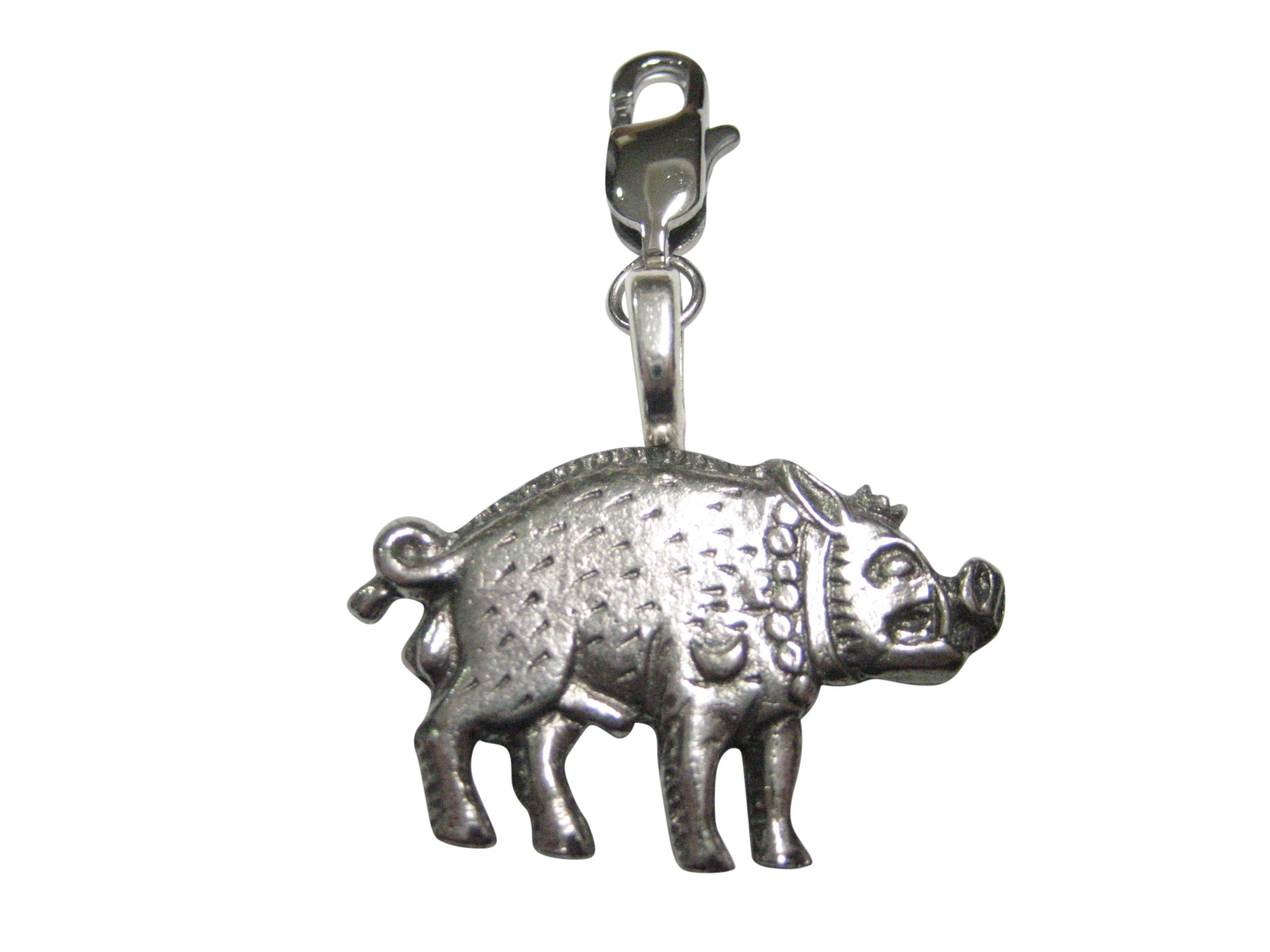 Textured Pig Pendant Zipper Pull Charm