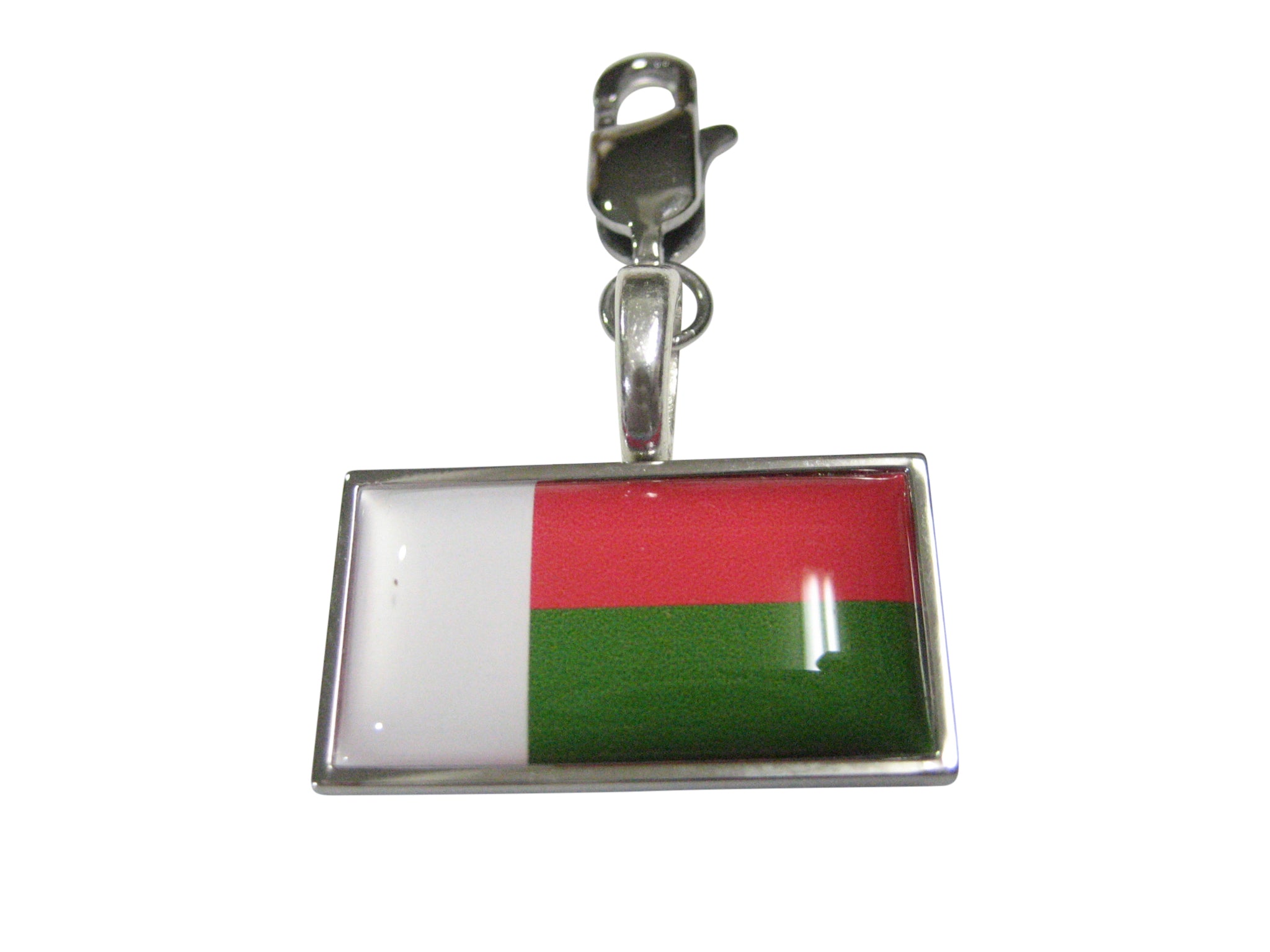 Thin Bordered Republic of Madagascar Flag Pendant Zipper Pull Charm