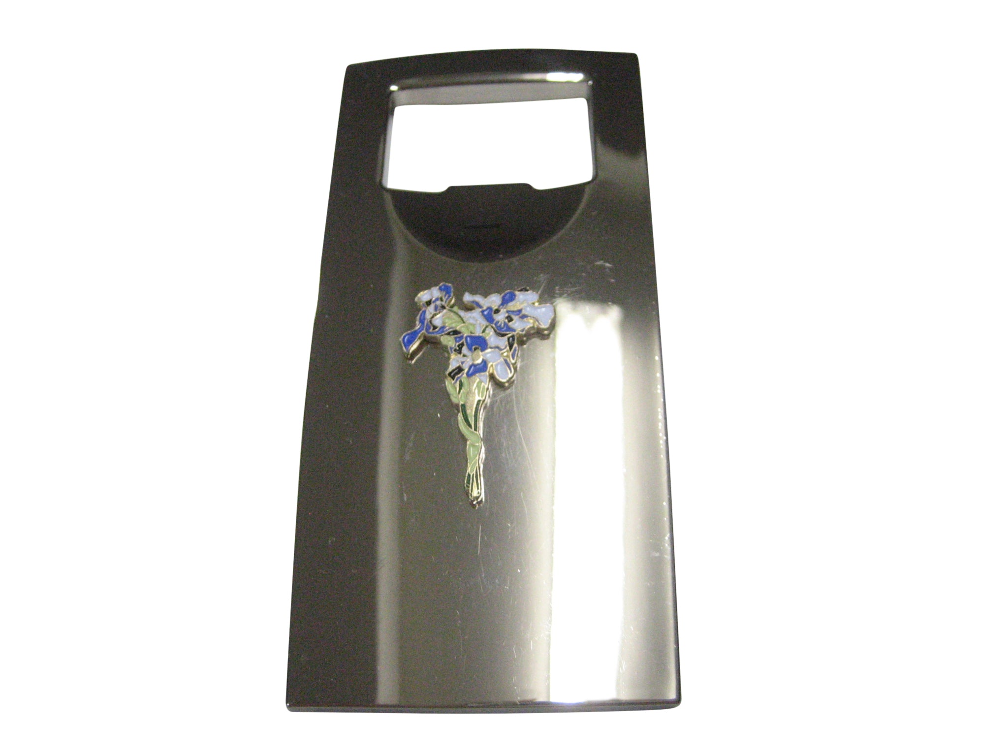 Violet and White Toned Iris Flower Bottle Opener