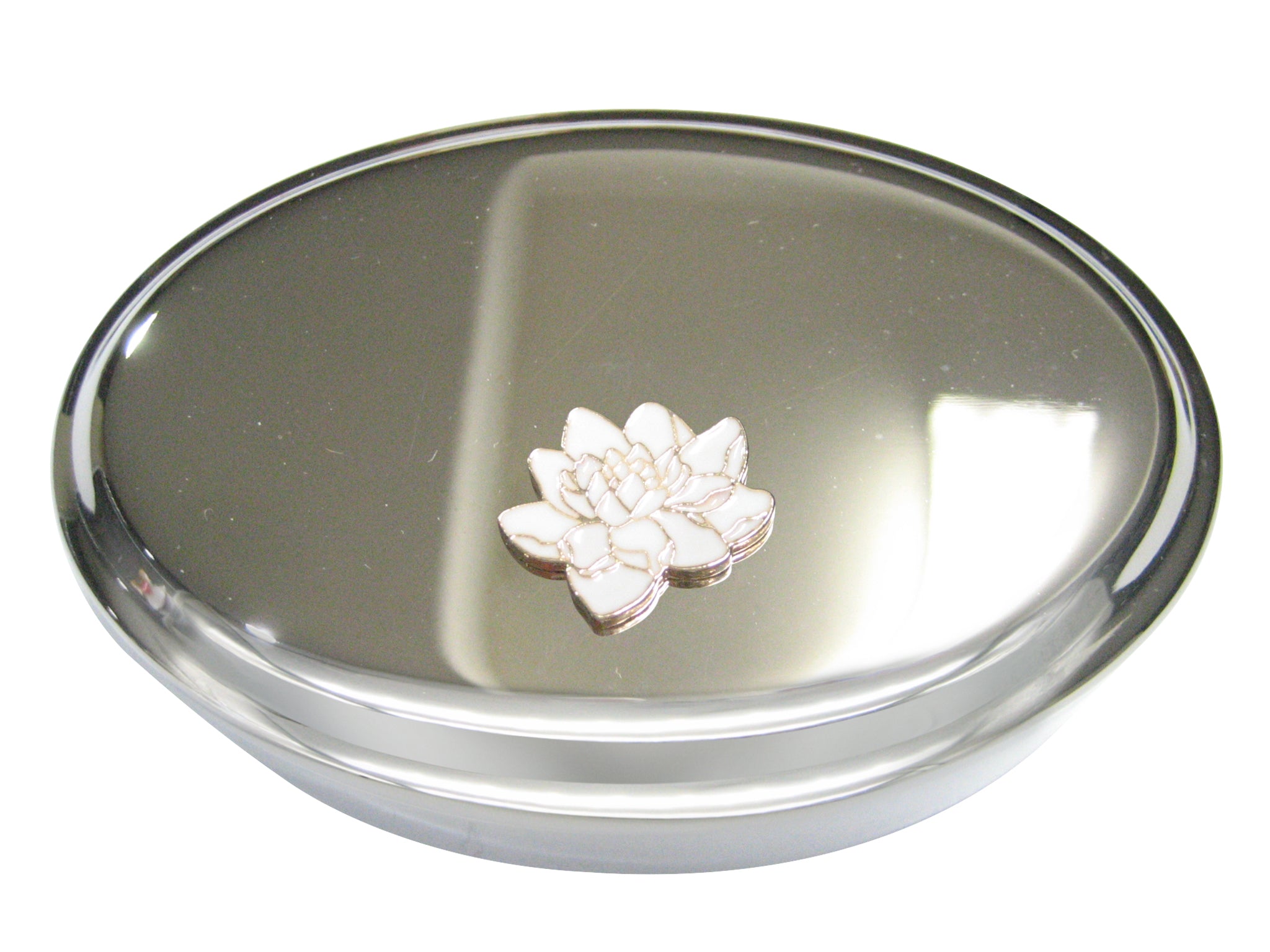 Yellow Toned Ginkgo Biloba Maidenhair Tree Leaf Oval Trinket Jewelry Box