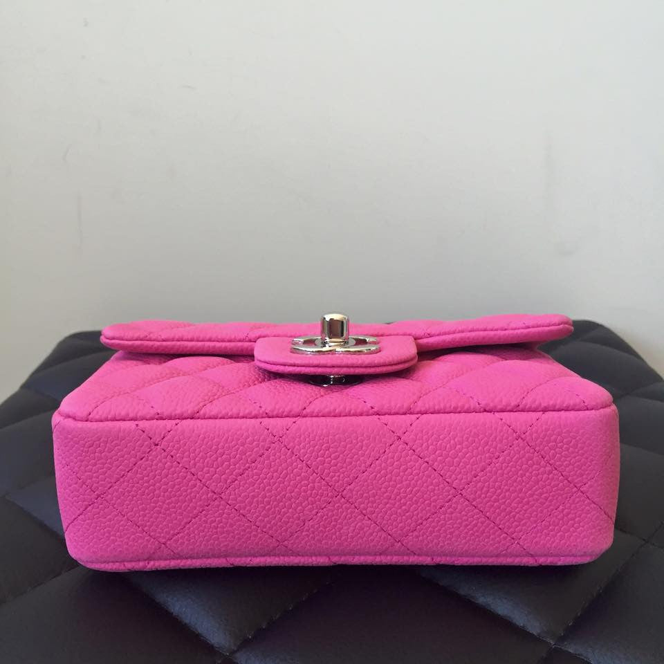 Chanel Pink Suede Caviar Extra Mini Flap Bag with SHW | Forever Red Soles