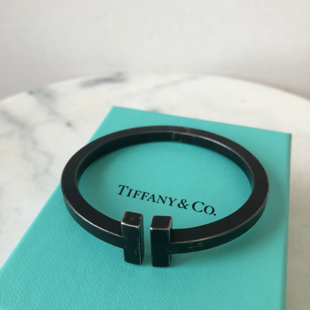 tiffany t black bracelet