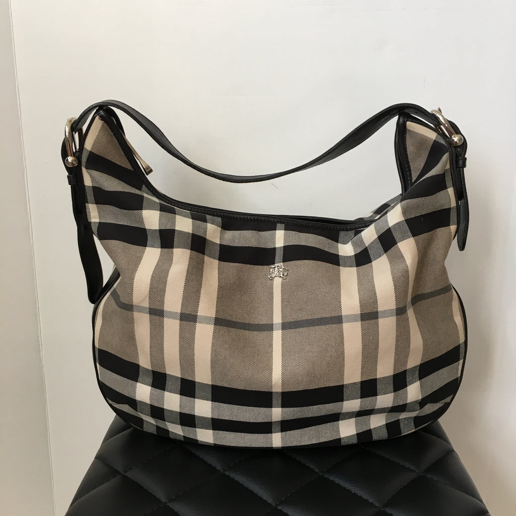 burberry canvas hobo bag