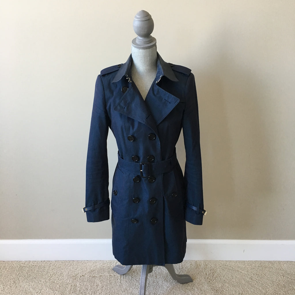 burberry blue trench coat