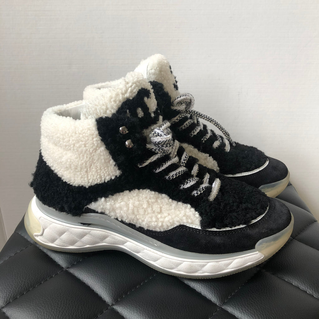 chanel fur sneakers