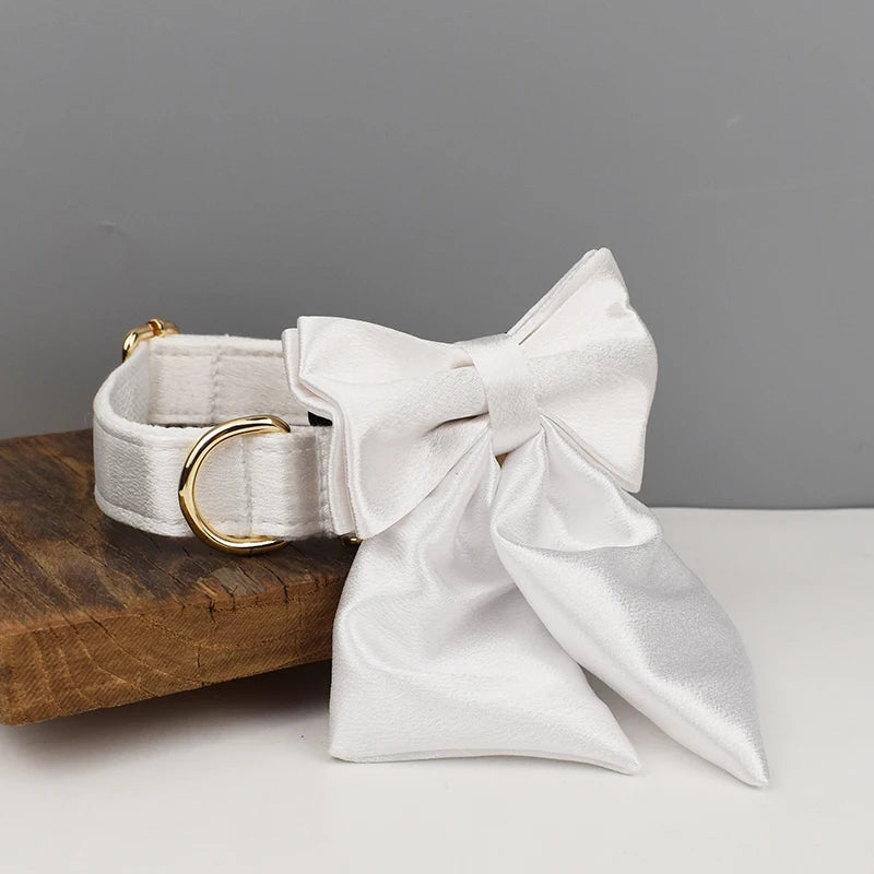 Ever After Ivory Wedding Dog Collar Set