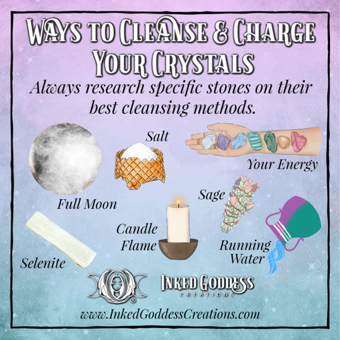 Ways to Cleanse & Charge Your Crystals from Inked Goddess Creations