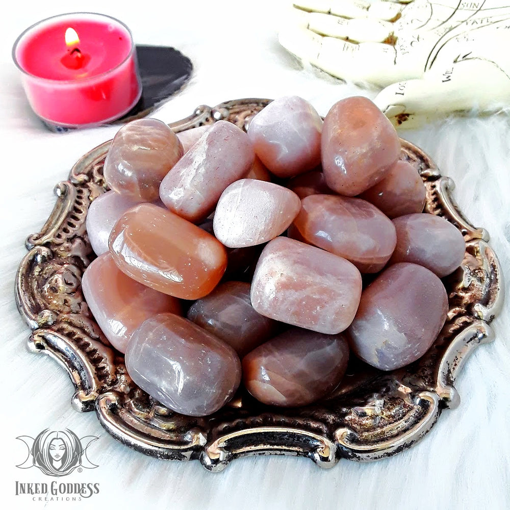 Peach Moonstone Tumbled Gemstone for Deep Inner Connections