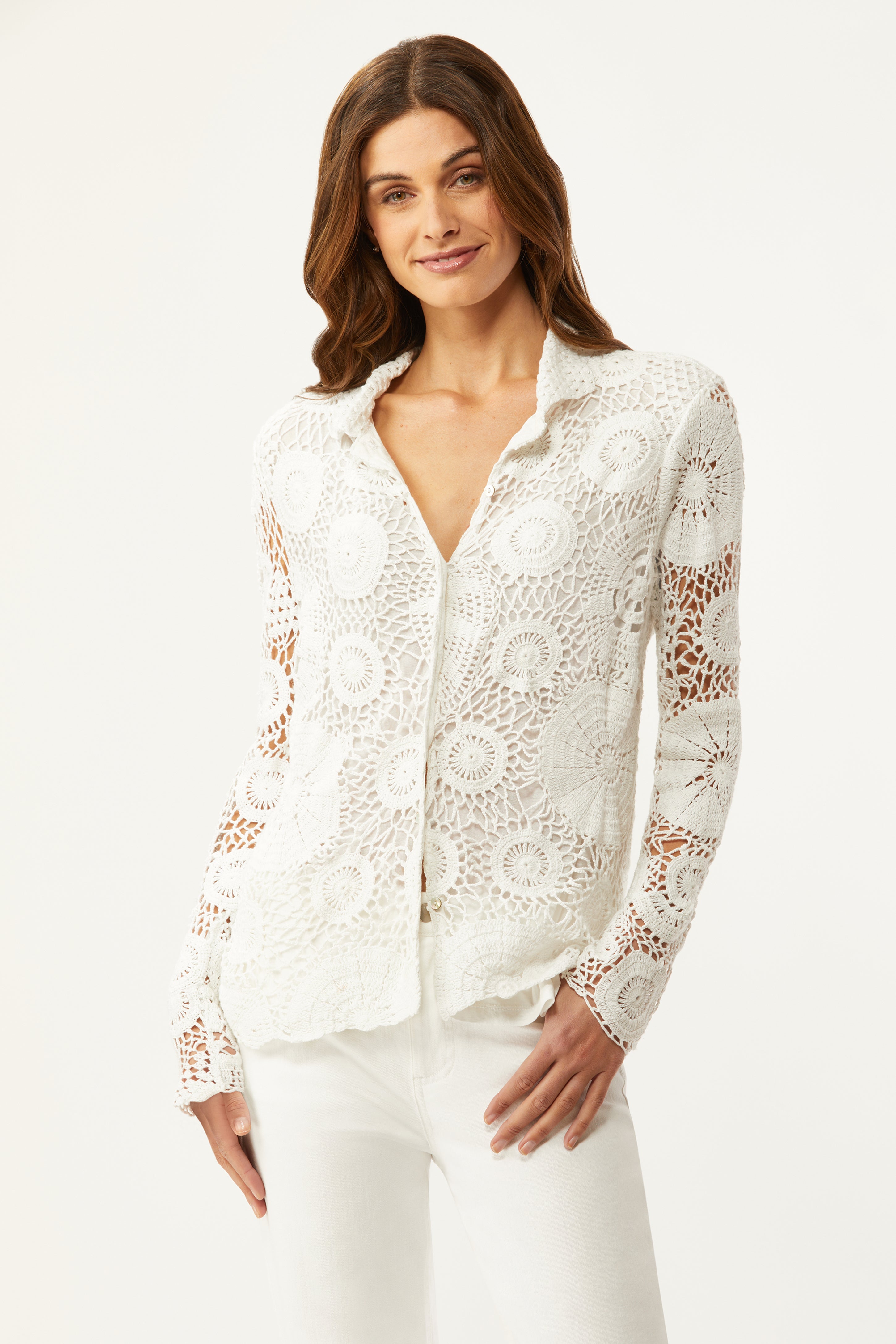 Image of Kidman Crochet Shirt - White