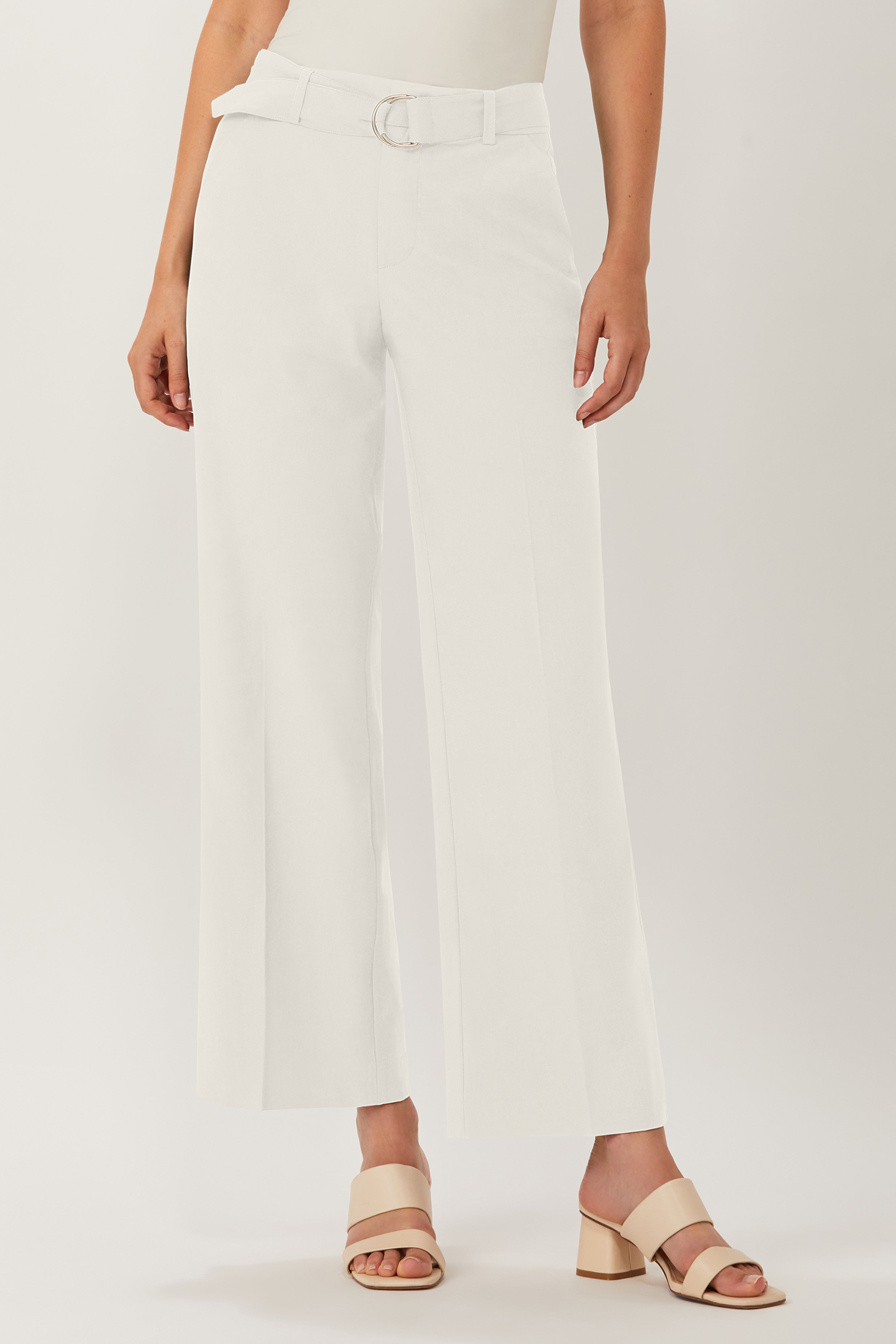 Franklin Wide Leg Cropped Pant - White – Ecru