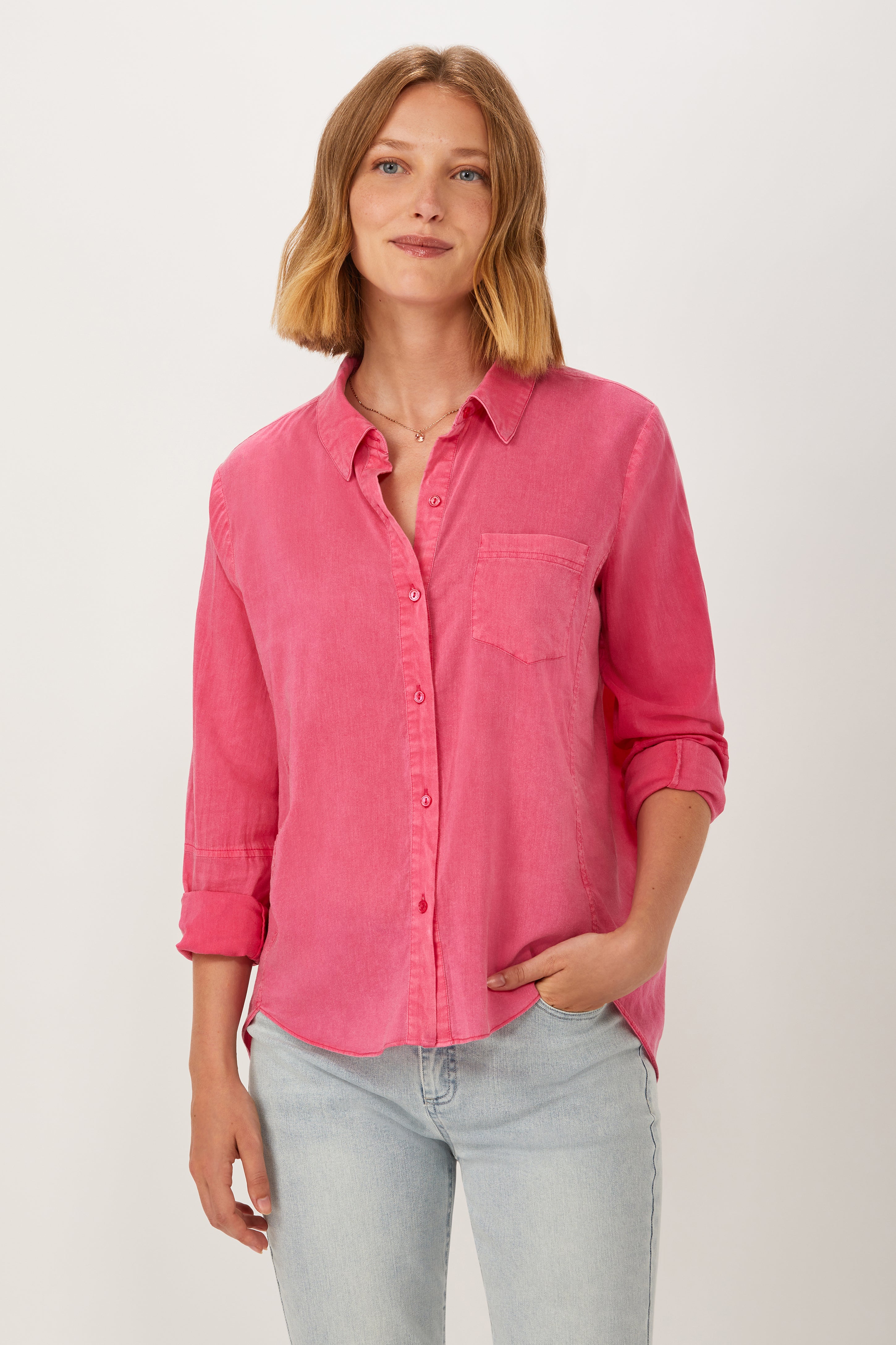 Image of Hepburn New Classic Shirt - Washed Fuchsia