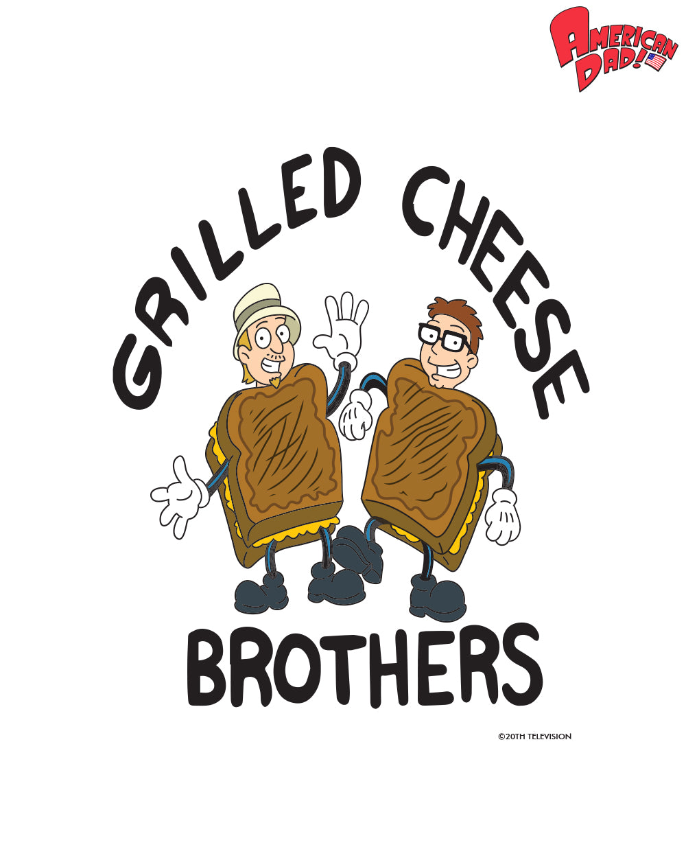 2021 American Dad Grilled Cheese Brothers Clear Die Cut Sticker (pre-order, ships 8/15-8/30)