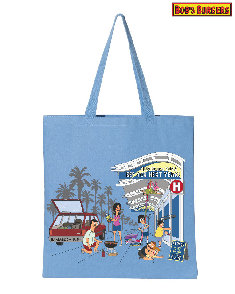 2021 Bob's Burgers Work See you next year! heavy canvas grocery tote (pre-order, ships 8/15-8/30)