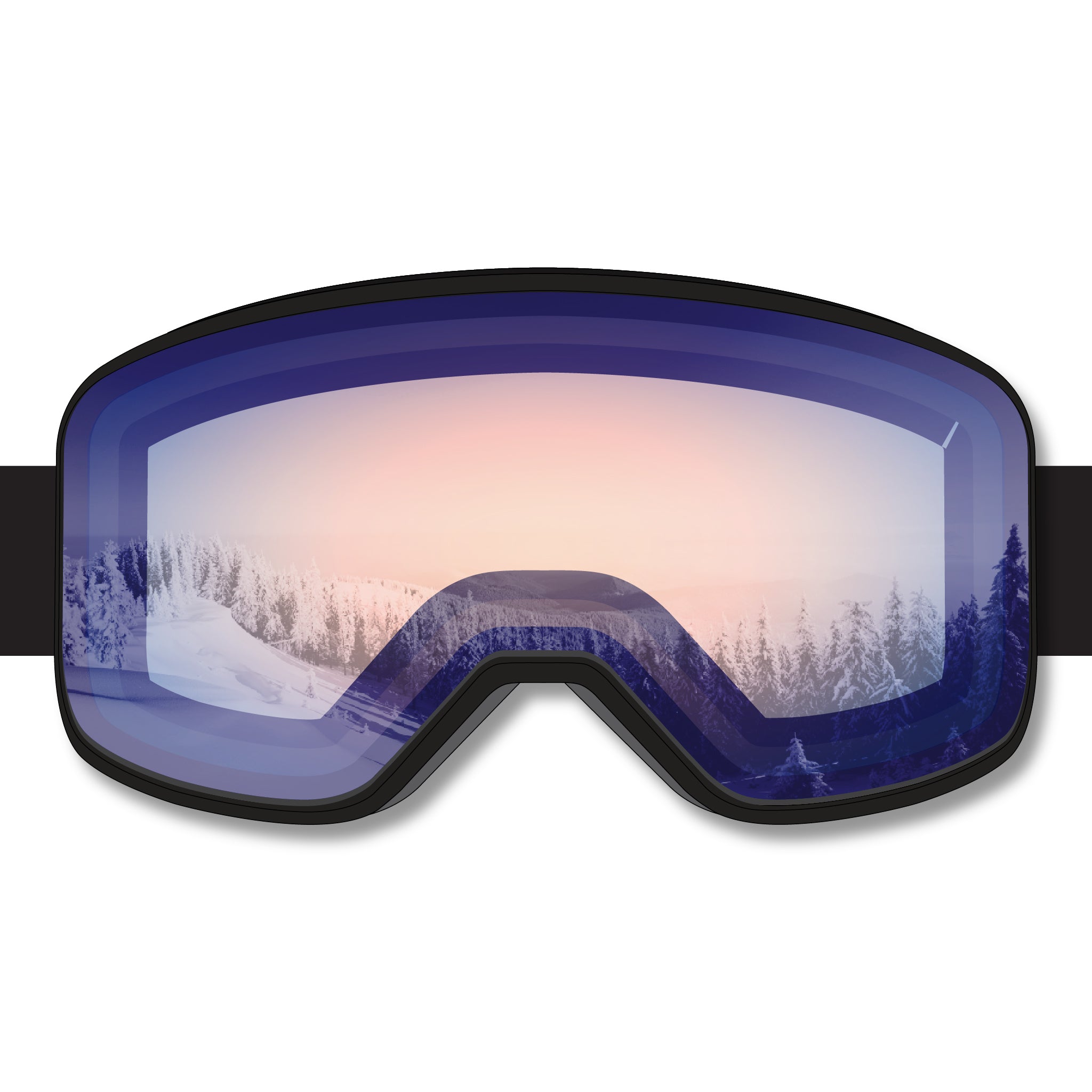 STAGE Stunt Ski Goggle - Black - Interchangeable Lens and Strap