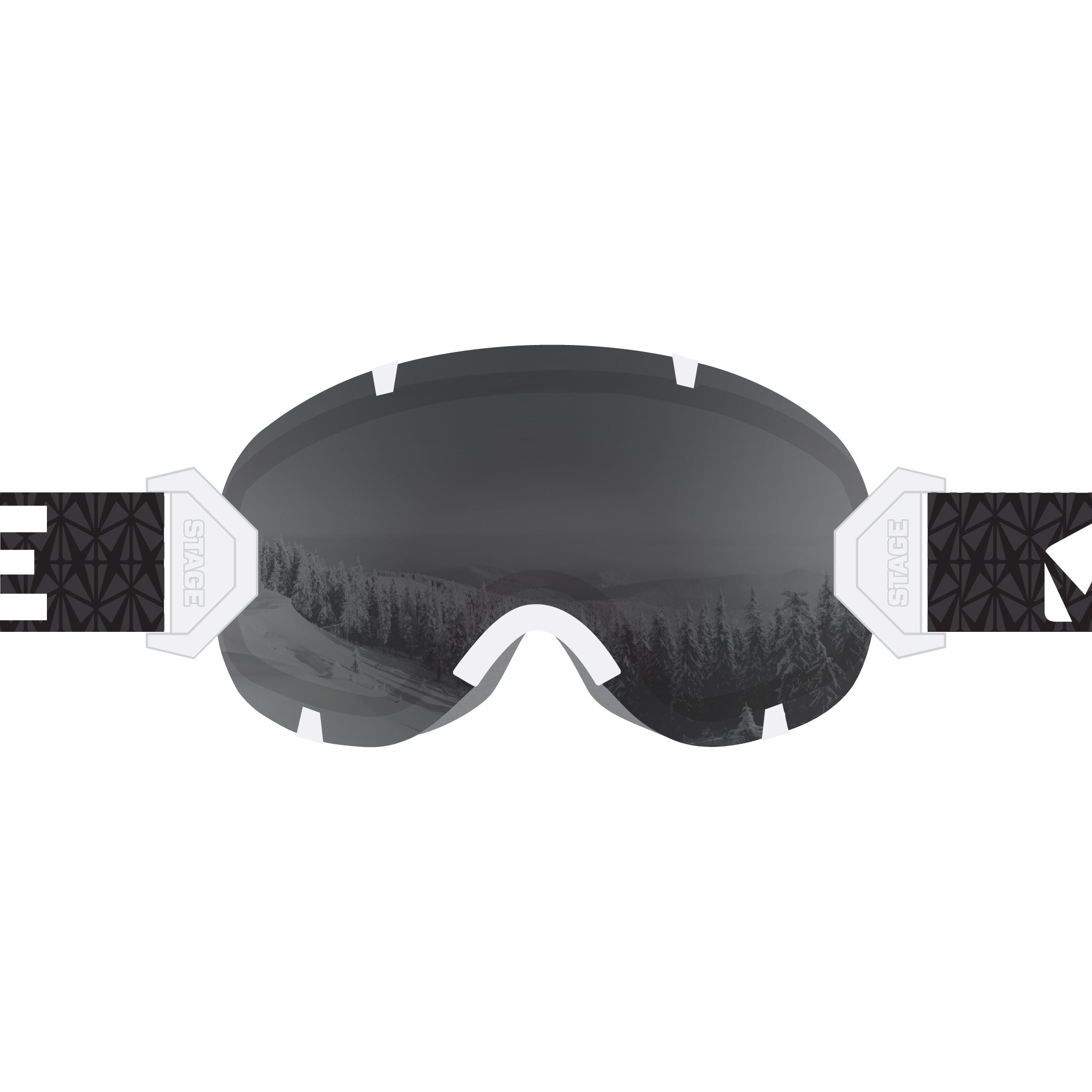 STAGE Black and Strap Ski - Stunt Interchangeable Goggle Lens -