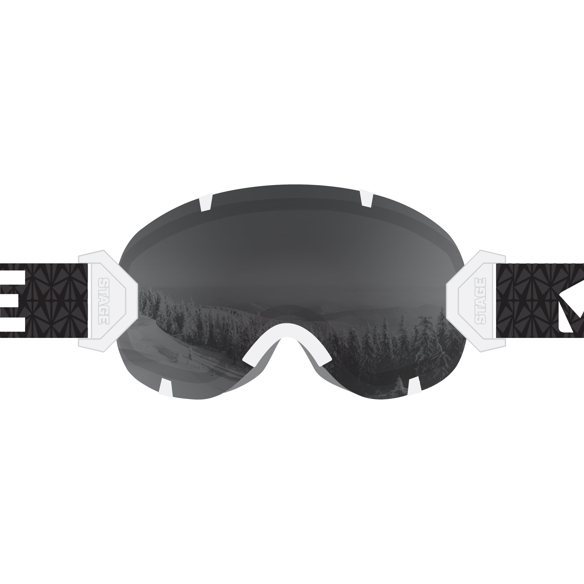 STAGE Stunt Ski Goggle - Black - Interchangeable Lens and Strap