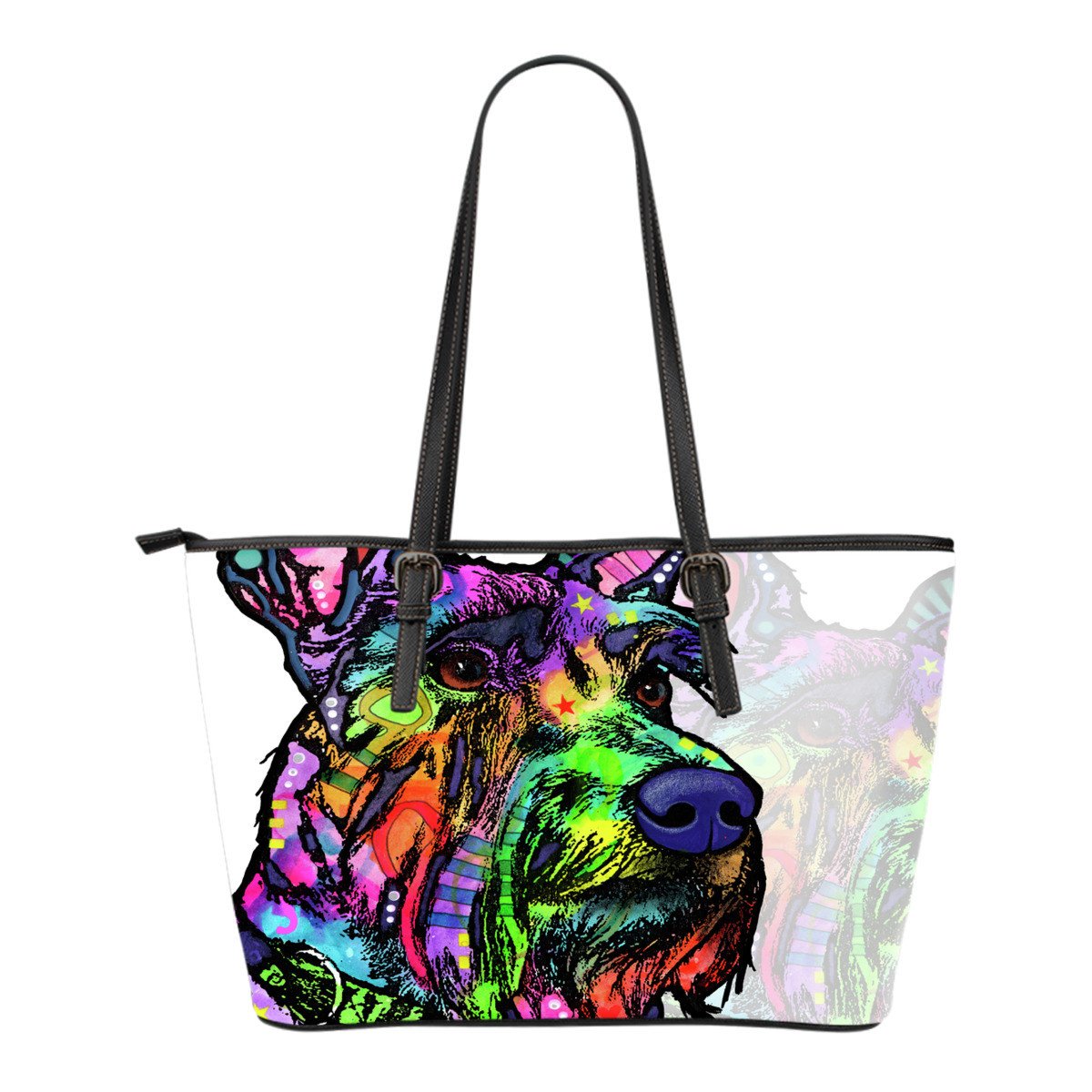 Schnauzer Leather Tote Bags (Small) - The TC Shop