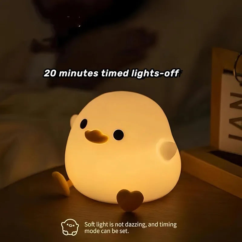 Duoduo Duck – Simpatica luce notturna con controllo touch, lampada ricaricabile per camera da letto e soggiorno