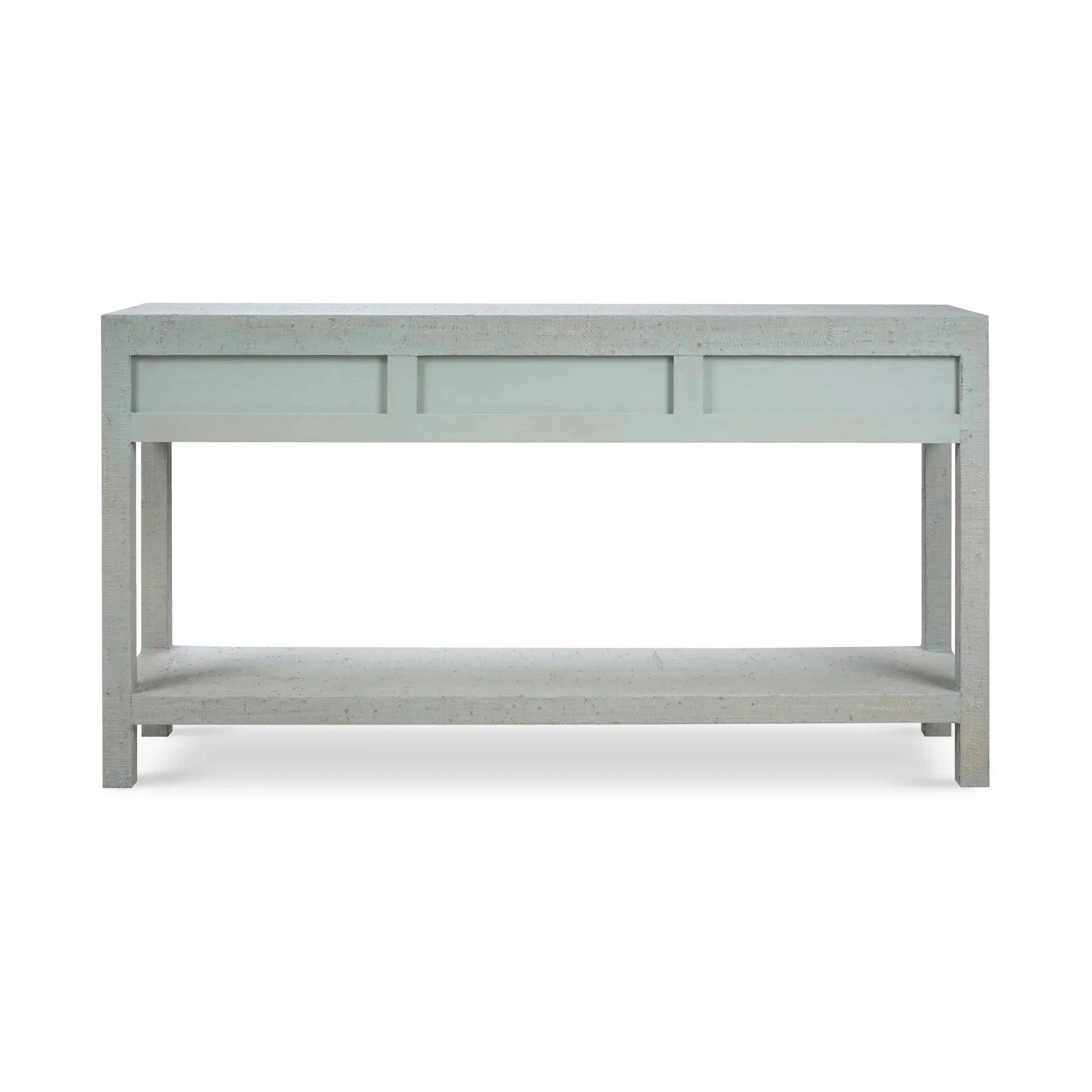 Console Table by Kagu: Wrapped in Pale Blue Washed Raffia