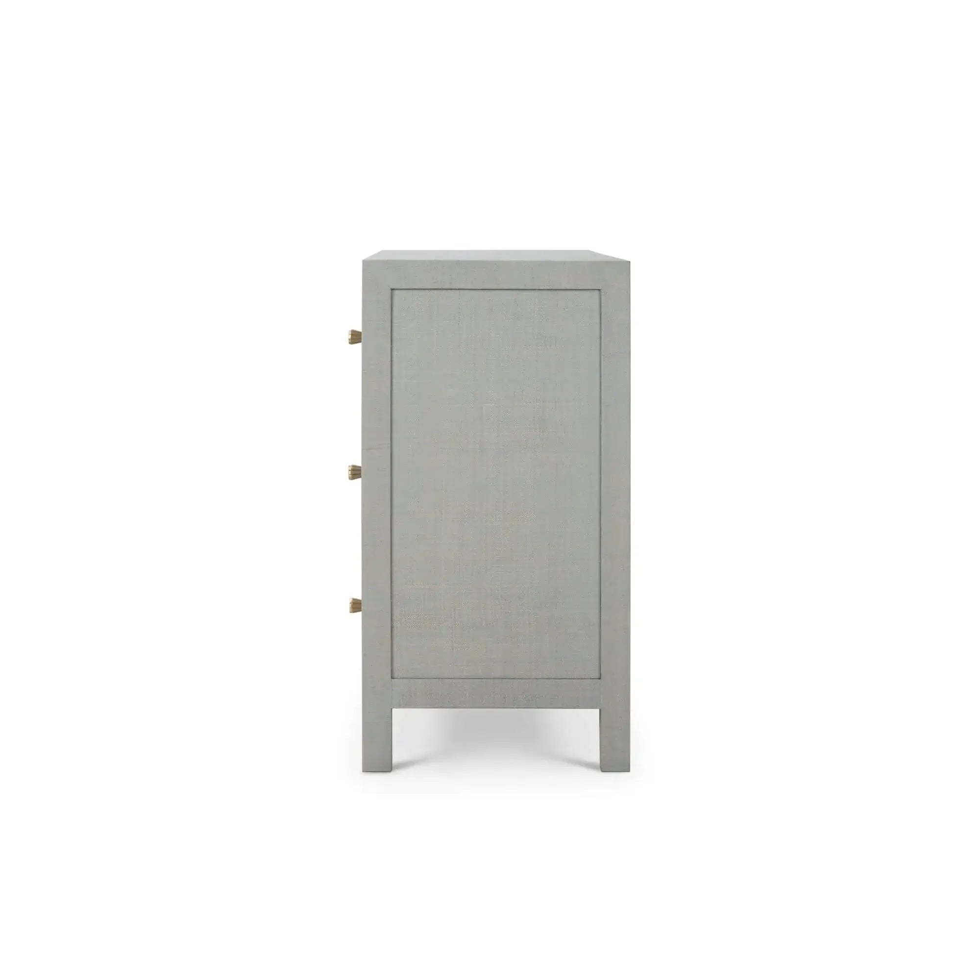 Pale Blue Kagu Dresser with 3 Drawers Wrapped in Raffia