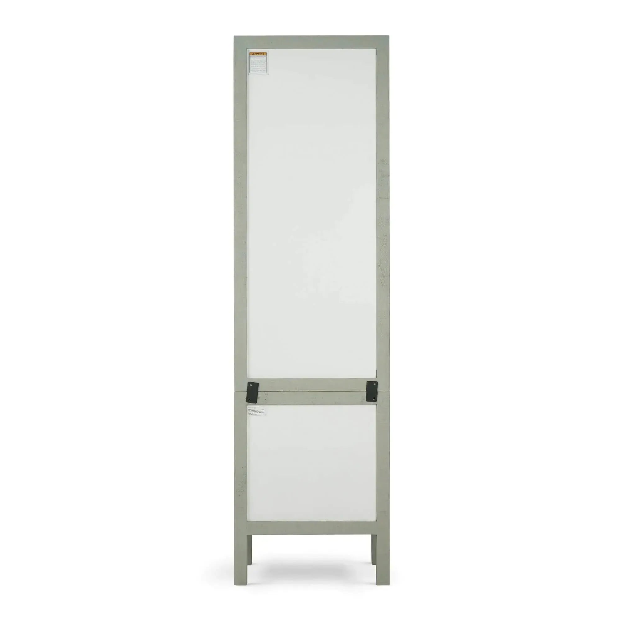 Pale Blue Kagu Tall Cabinet Wrapped in Raffia with a True White Interior