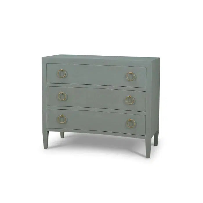 Pale Blue Linen-Wrapped 3-Drawer Mornington Dresser