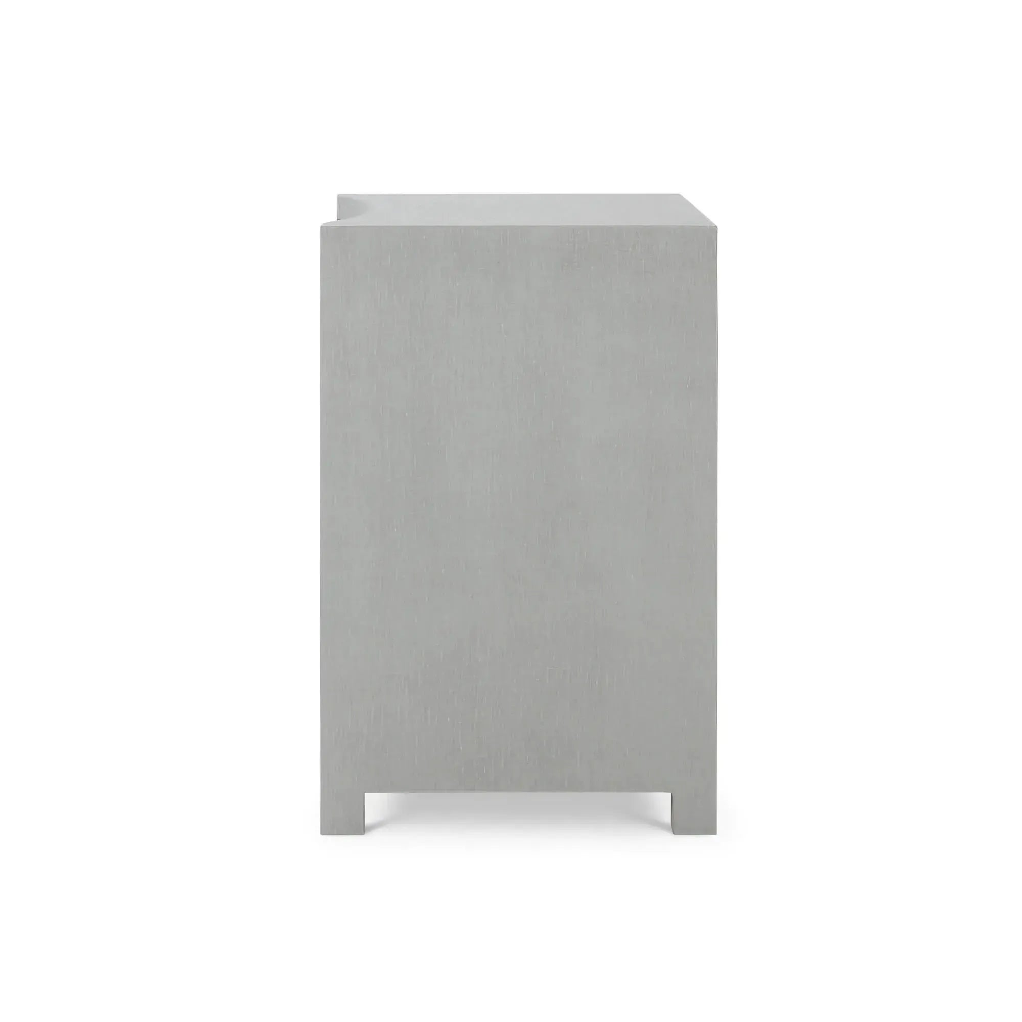 Pale Blue Linen-Wrapped Mornington Bedside Table with Open Shelf