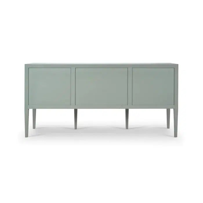 Pale Blue Linen-Wrapped Westminster Concave Sideboard