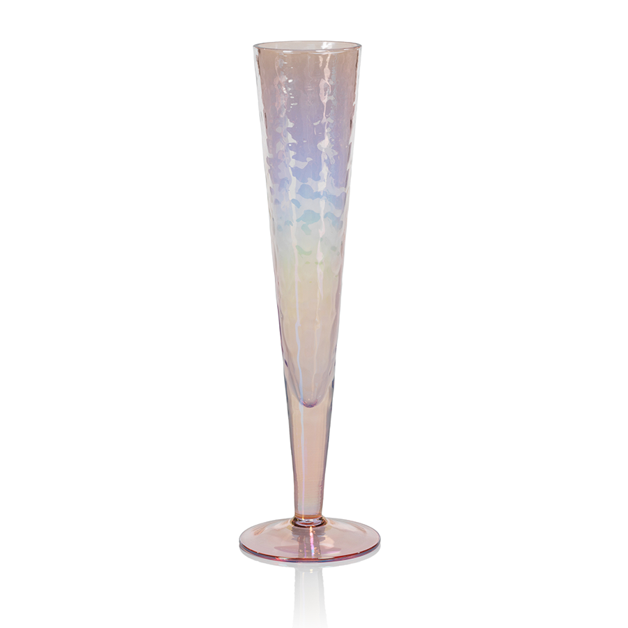 Zodax Aperitivo Triangular Champagne Flute with Gold Rim