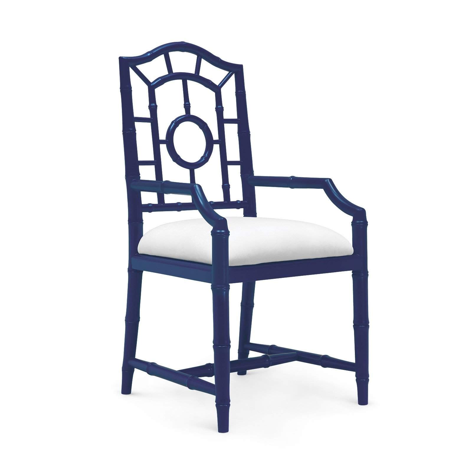 navy blue and white armchair