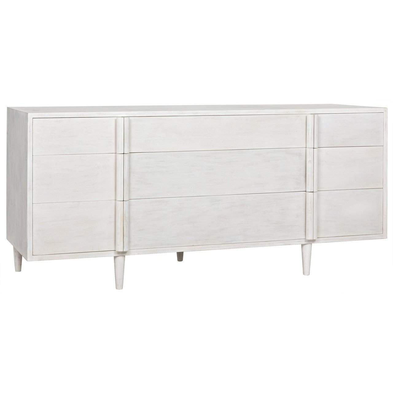 Noir Morten 9 Drawer Dresser White Wash Blue Hand Home