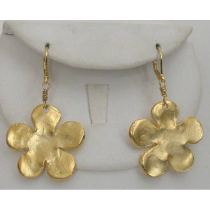 Susan Shaw Handcast Gold Flower Earrings