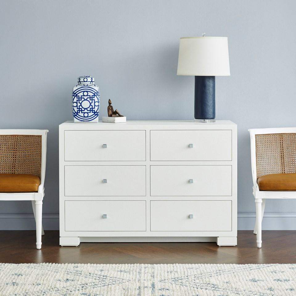 Bungalow 5 Frances Extra Large 6 Drawer In White Blue Hand Home