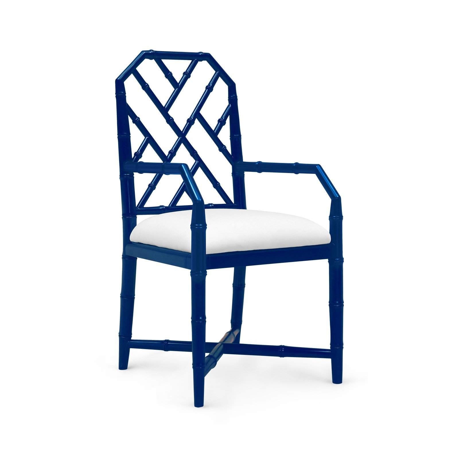 navy blue and white armchair