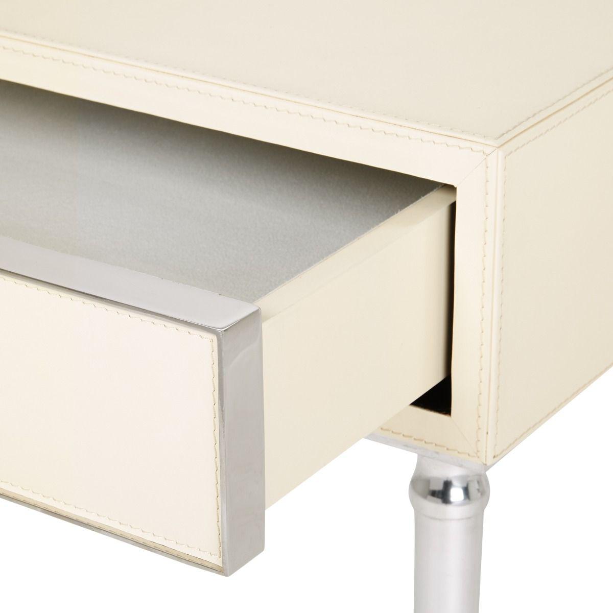 bungalow 5 jolene 1 drawer side table in ivory