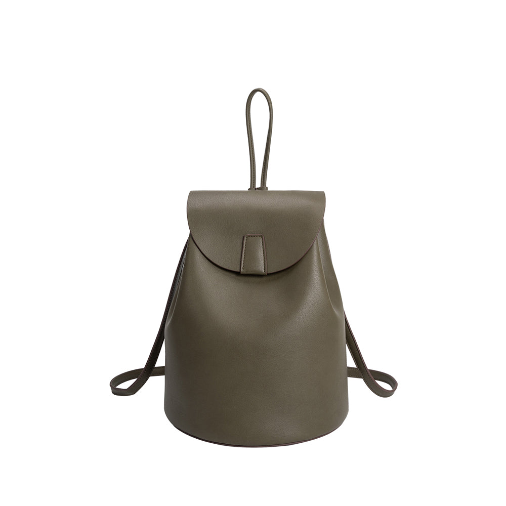 Olive Aubrey Large Vegan Leather Backpack | Melie Bianco