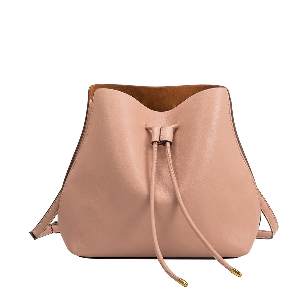 Blush Leia Large Vegan Leather Shoulder Bag | Melie Bianco