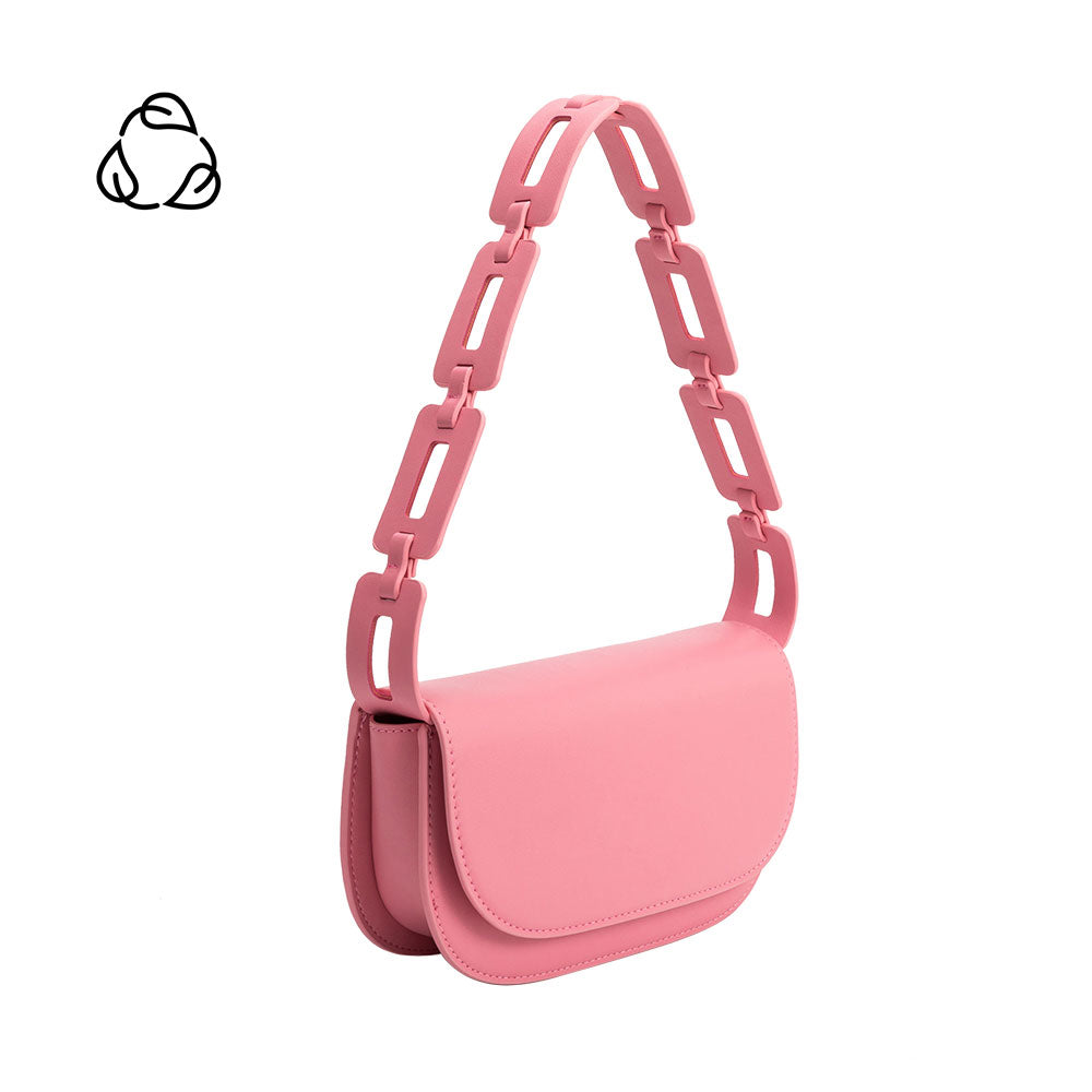 Pink Inez Small Vegan Leather Shoulder Bag | Melie Bianco